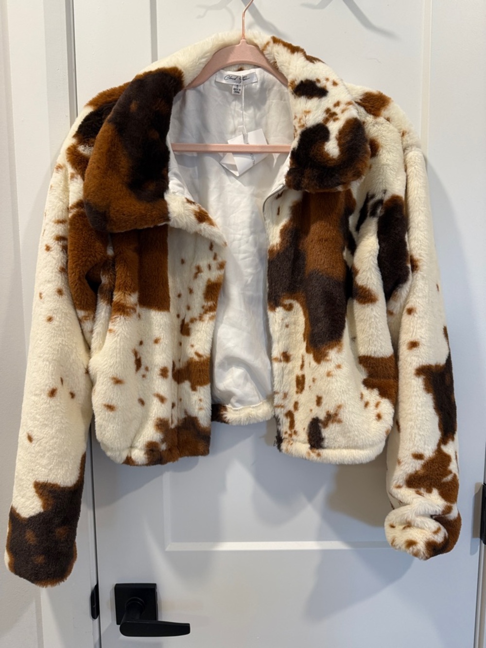 Faux Cow Print Jacket NWT